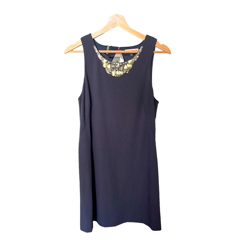 Classic Elegant Demure and Casual navy blue Rebecca Taylor dress size 8 (M)
